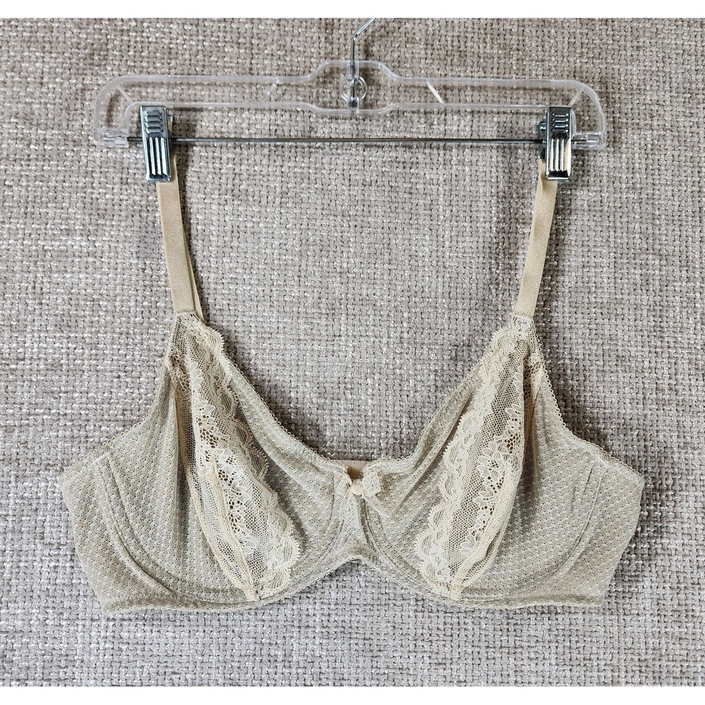 Wacoal‎ Absolutely Fabulous Lace Underwire Bra 851143 Womens 38C Beige EUC